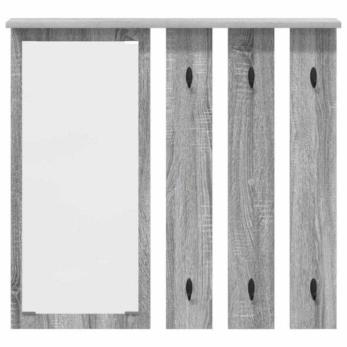 Стенен закачалка за палта с рафт Сив сонома 84 x 10 x 80 см