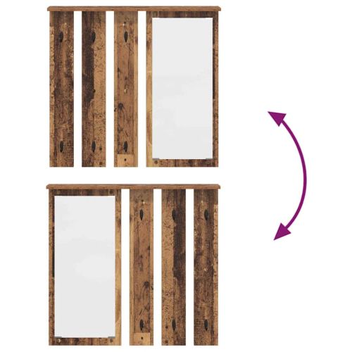 Стенен закачалка за палта с рафт Старо дърво 84 x 10 x 80 см