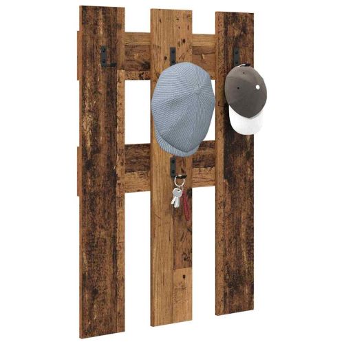 Стенен закачалка за палта Старо дърво 65 x 3 x 100 см