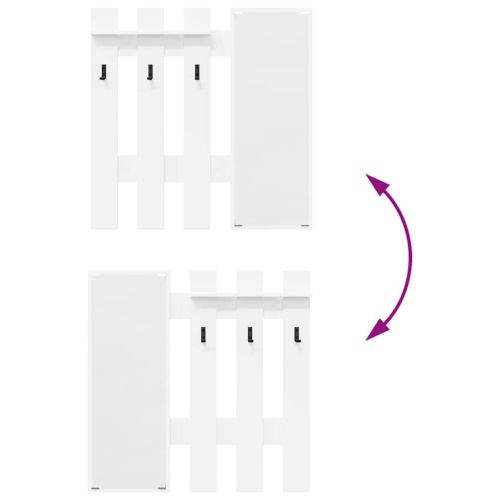 Стенен закачалка за палта със съхранение Бяло 100 x 10 x 100 см
