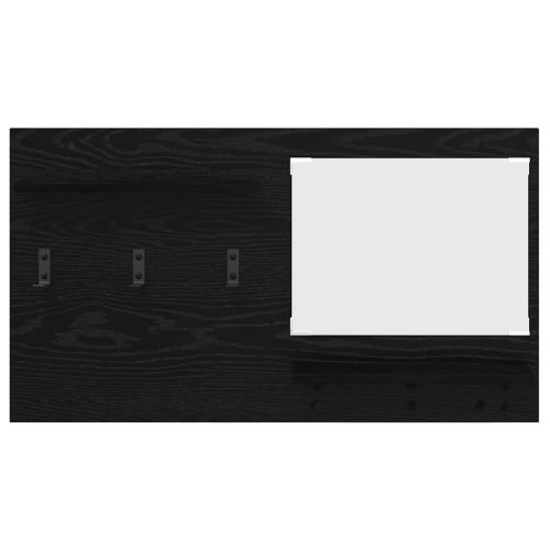 Стенен закачалка за палта с рафт Черния дъб 90 x 10 x 50 см