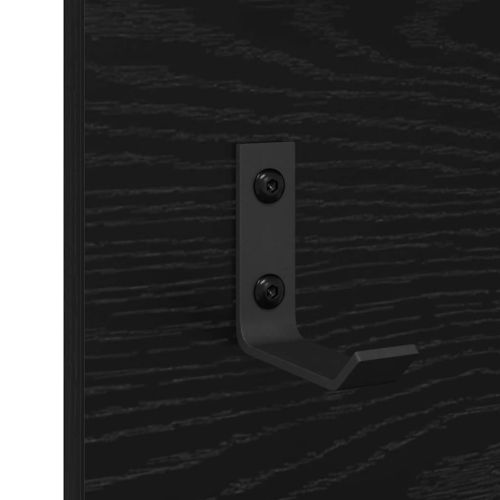 Стенен закачалка за палта с рафт Черния дъб 90 x 10 x 50 см