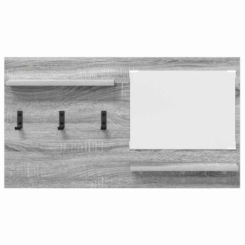 Стенен закачалка за палта с рафт Сив Сонома 90 x 10 x 50 см