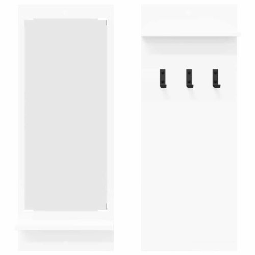 Стенен закачалка за палта Бяло 70 x 10 x 90 см Инженерно дърво