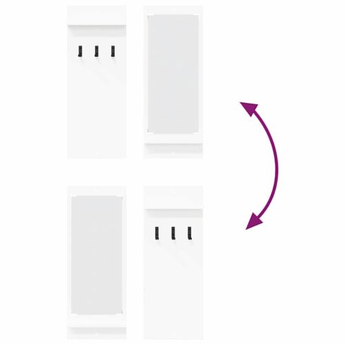 Стенен закачалка за палта Бяло 70 x 10 x 90 см Инженерно дърво