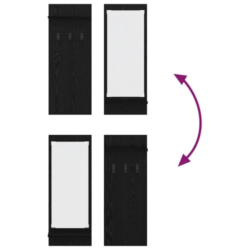 Стенен закачалка за палта с рафт Черния дъб 70 x 10 x 90 см