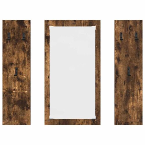 Стенен закачалка за палта с огледало Димян дъб 96 x 1,5 x 90 см