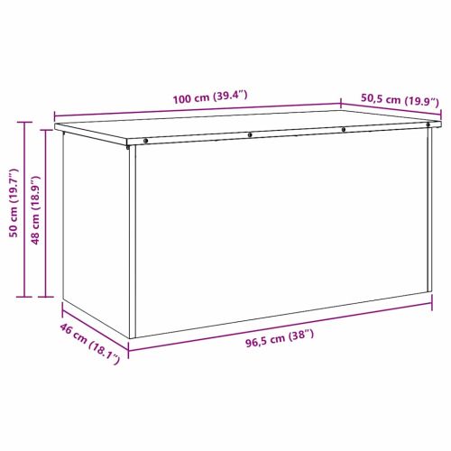Кутия за съхранение на открито Бяло 100 x 50,5 x 50 см Стомана