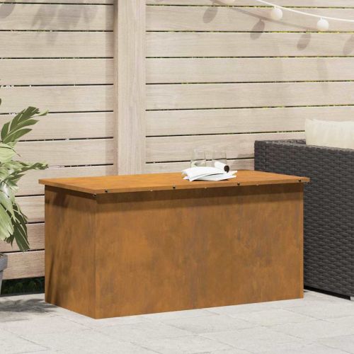 Кутия за съхранение на открито Ръждясало 100 x 50,5 x 50 см