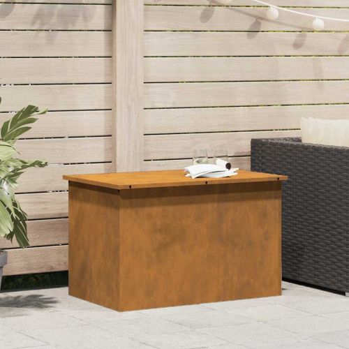 Кутия за съхранение на открито Ръждясало 80 x 50,5 x 50 см