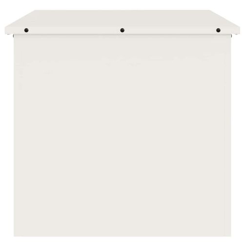 Кутия за съхранение на открито Бяло 55 x 50,5 x 50 см Стомана