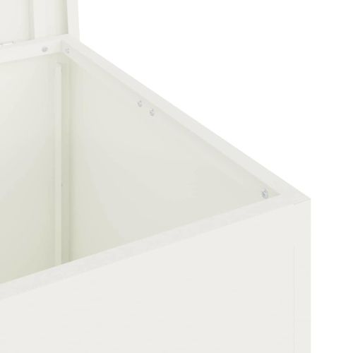 Кутия за съхранение на открито Бяло 55 x 50,5 x 50 см Стомана