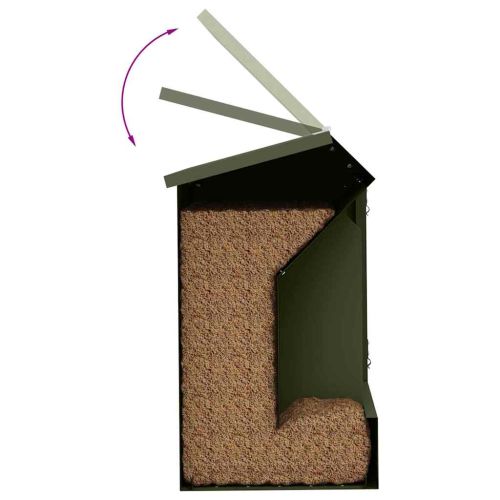 Хранилка за зайци Маслинено зелено 64.5 x 25.5 x 45.5 см