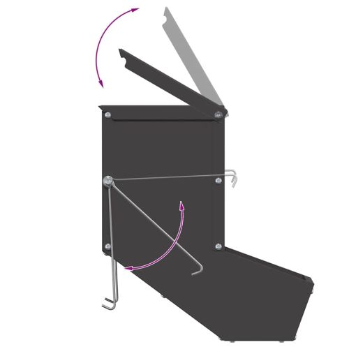 Хранилка за зайци Черно 12,5 x 26 x 28,5 см