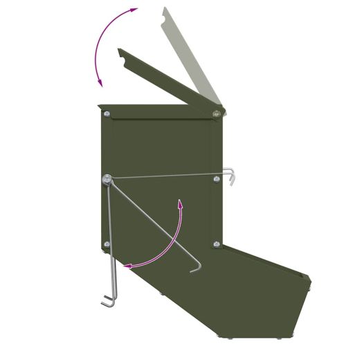 Хранилка за зайци Маслинено зелено 17,5 x 26 x 28,5 см