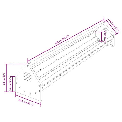 Хранилка за пилета Маслинено зелено 108 x 20,5 x 20 см