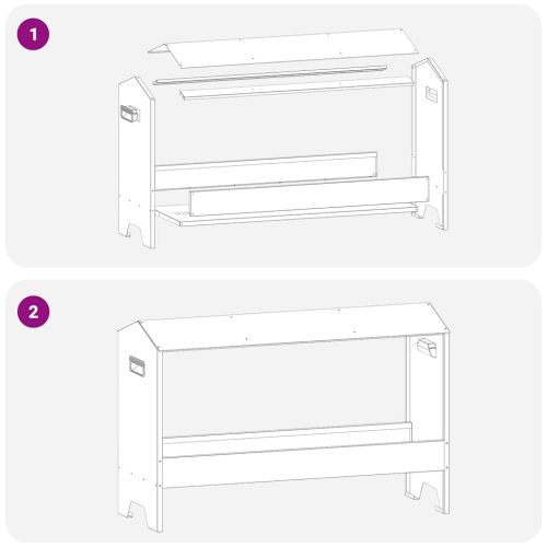 Хранилка за пилета Черно 81 x 32 x 53,5 см