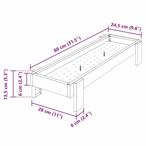 Хранилка за пилета Сребрист 80 x 28 x 13.5 см