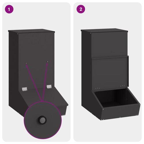 Фидер за свине Черно 55 x 38 x 76 см Студено валцована стомана