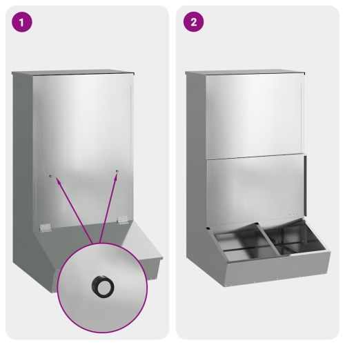 Фидер за свине Сребрист 55 x 51 x 91,5 см Галванизирана стомана