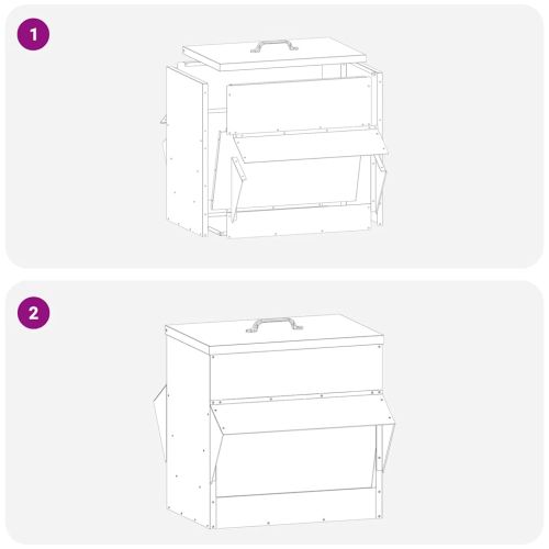 Кокошарник Черно 40,5 х 45 х 41 см Студено валцована стомана
