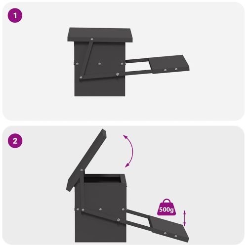 Кокошка Т ределна хранилка Черно 48,5 x 39,5 x 19 см