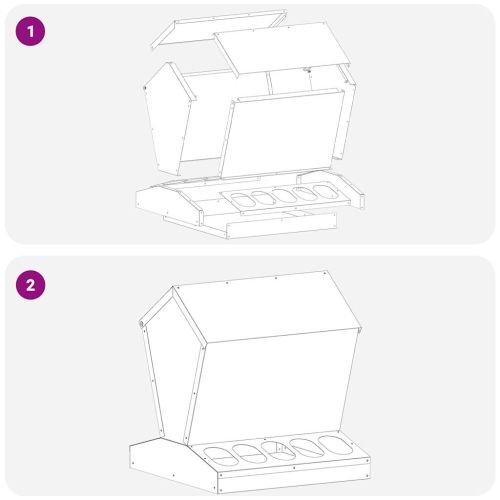 Кокошарник Черно 40 x 40 x 45 cm Студено валцована стомана