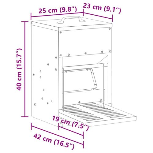 Кокошка Т ределна хранилка Сребрист 25 x 42 x 40 см