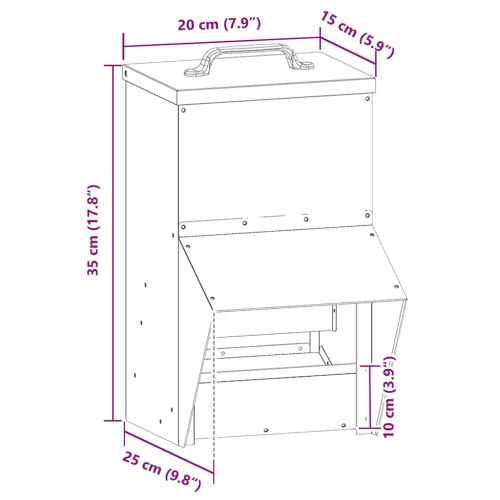 Кокошарник Сребрист 20 x 25 x 35 см Галванизирана стомана