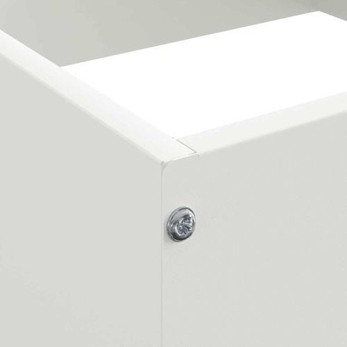 Ограда за трева 6 pcs Бяло 40 x 40 x 13 cm Стомана