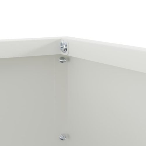 Ограда за трева 6 pcs Бяло 40 x 40 x 13 cm Стомана