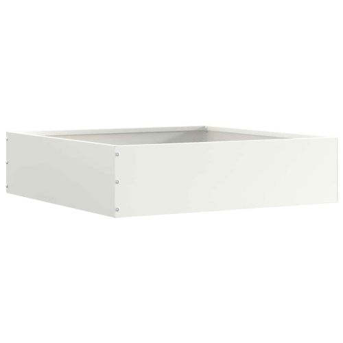 Ограда за трева 6 pcs Бяло 50 x 50 x 13 см Стомана