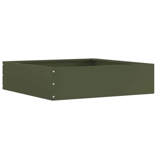 Ограда за трева 6 pcs Маслинено зелено 50 x 50 x 13 см Стомана