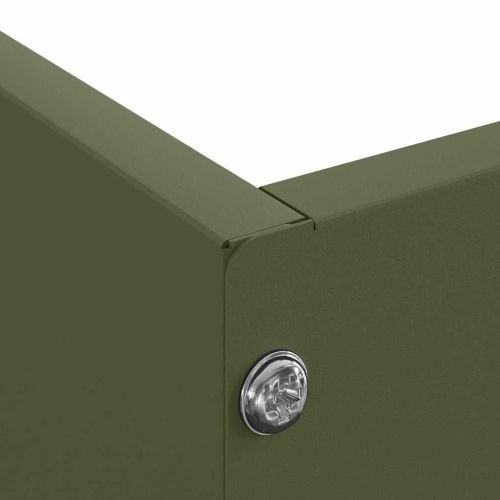 Ограда за трева 6 pcs Маслинено зелено 60 x 60 x 13 см Стомана