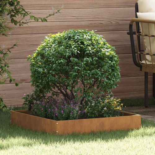 Ограда за трева 6 pcs Ръждясало 60 x 60 x 13 см