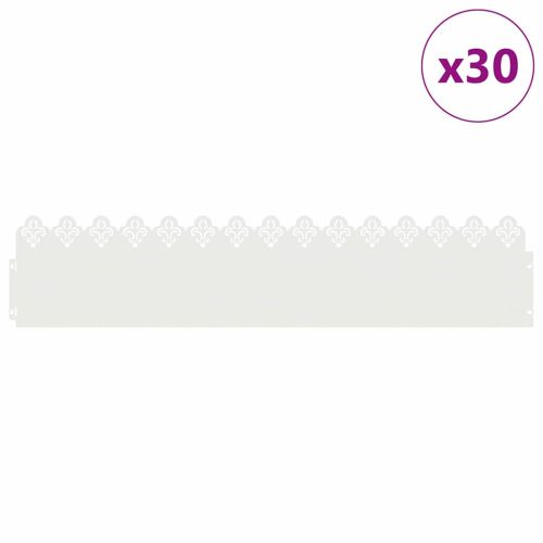 Ограничители за тревни площи 30 pcs Бяло 103 x 0,05 x 22 см