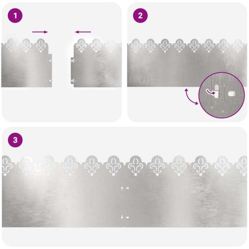 Ограничители за тревни площи 10 pcs Сребрист 103 x 0,05 x 22 см