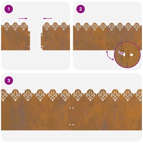 Ограничители за тревни площи 30 pcs Ръждясало