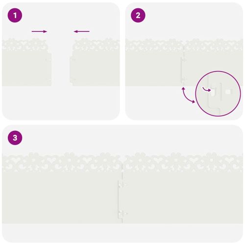 Ограничители за тревни площи 10 pcs Бяло 103 x 0,05 x 22 см