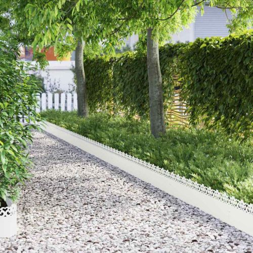 Ограничители за тревни площи 20 pcs Бяло 103 x 0,05 x 22 см