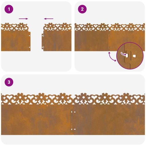 Ограничители за тревни площи 20 pcs Ръждясало