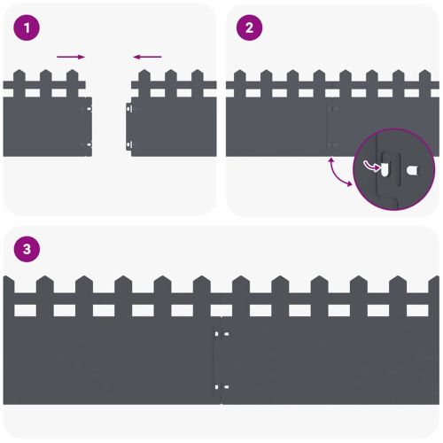 Ограничители за тревни площи 20 pcs Антрацит 103 x 0,05 x 22 см