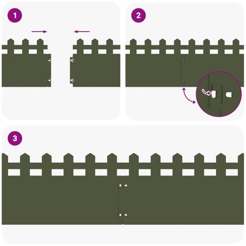 Ограничители за тревни площи 10 pcs Маслинено зелено