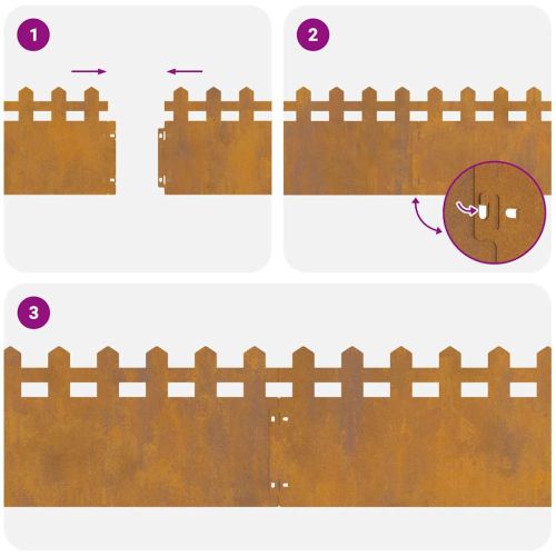 Ограничители за тревни площи 20 pcs Ръждясало