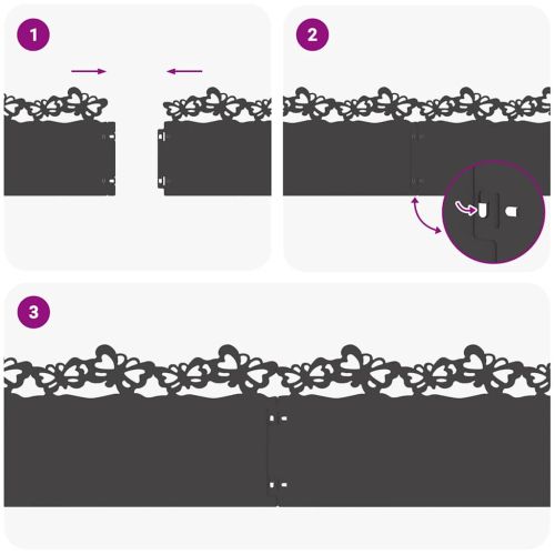 Ограничители за тревни площи 20 pcs Черно 103 x 0,05 x 22 см