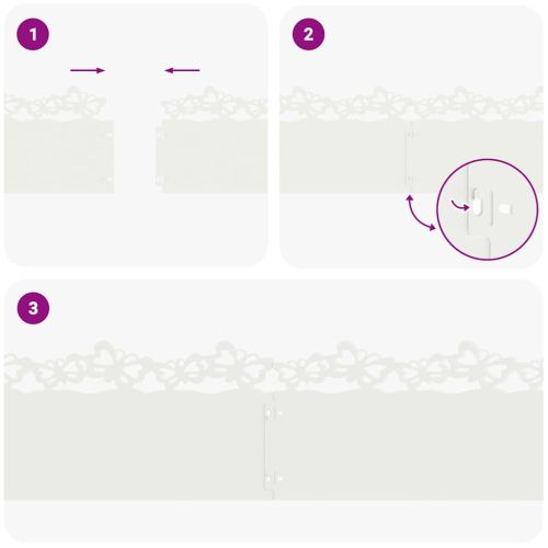 Ограничители за тревни площи 30 pcs Бяло 103 x 0,05 x 22 см