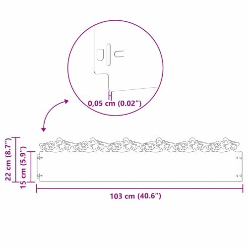 Ограничители за тревни площи 20 pcs Сребрист 103 x 0,05 x 22 см