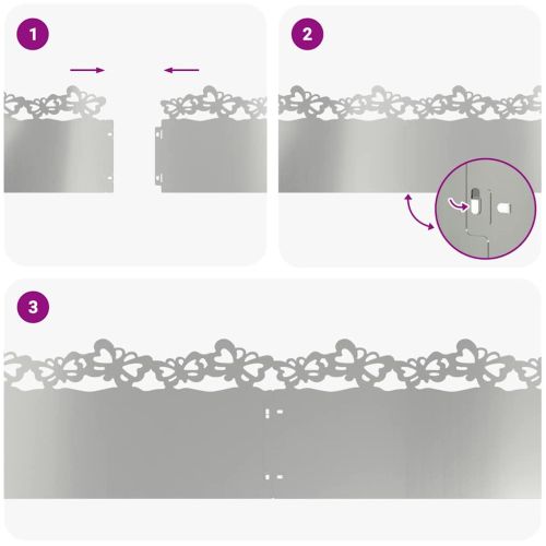 Ограничители за тревни площи 10 pcs Сребрист 103 x 0,05 x 22 см