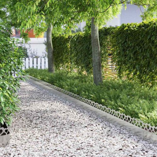 Ограничители за тревни площи 10 pcs Сребрист 103 x 0,05 x 22 см