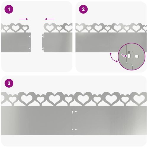 Ограничители за тревни площи 10 pcs Сребрист 103 x 0,05 x 22 см